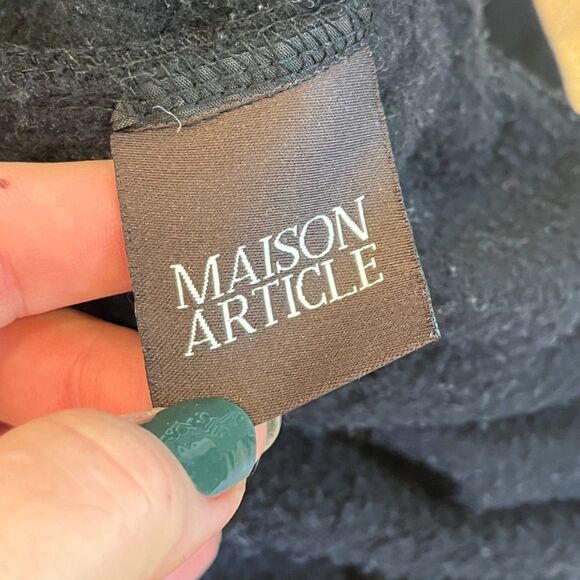 Maison Article Men's Black Shorts Fleece Cargo Pull On Zip Pockets Large - Picture 3 of 6